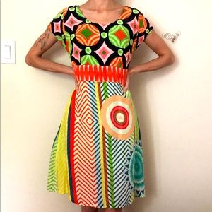 ❌ Funky and Colourful Mid Rise Dress